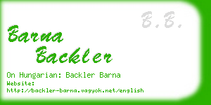 barna backler business card